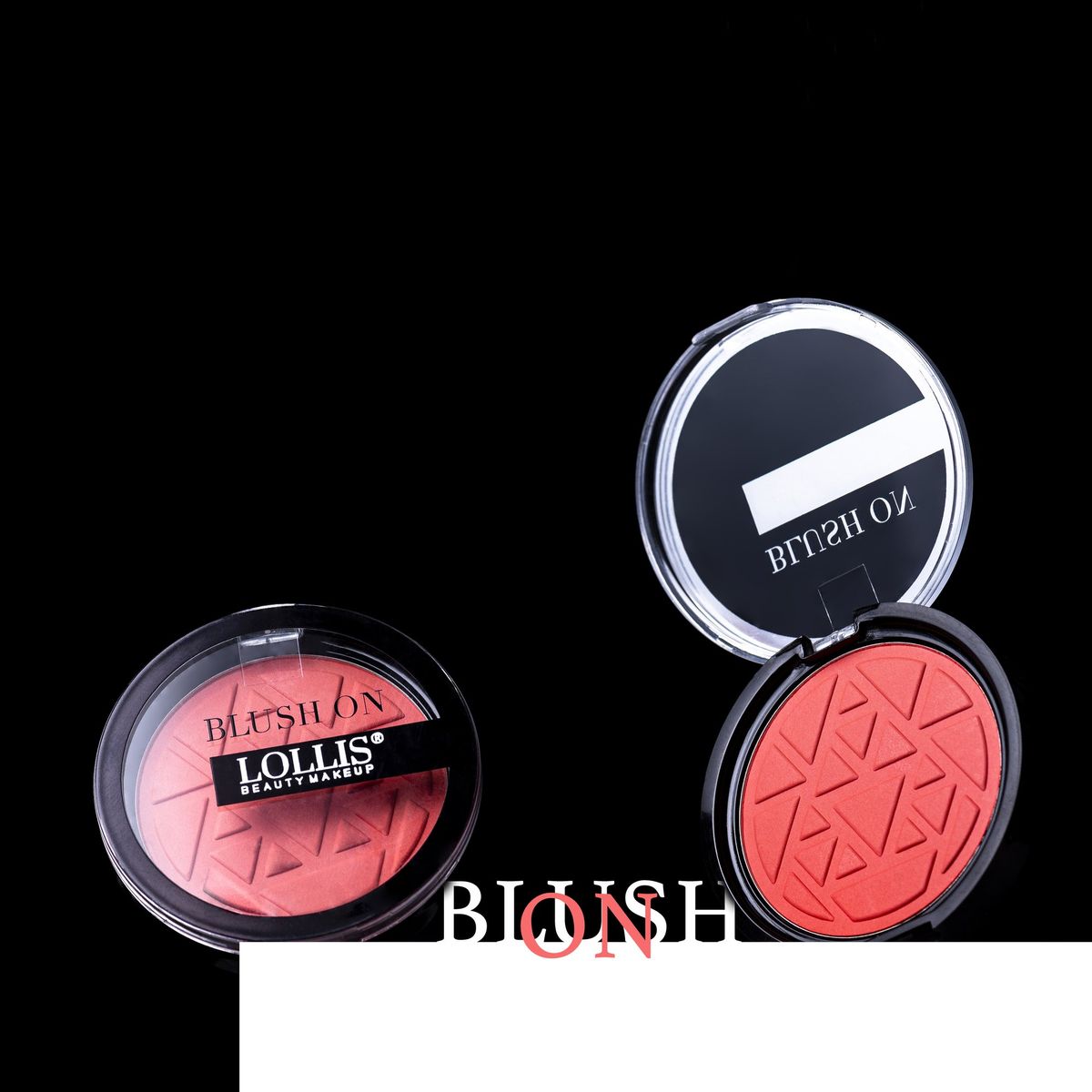 LOLLIS blush compacts on black